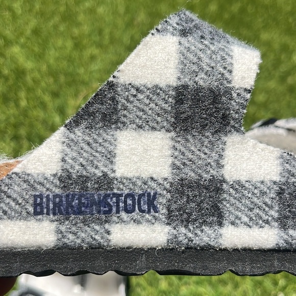 NWT BIRKENSTOCK Arizona Shearling Plaid Sandals - Picture 11 of 12